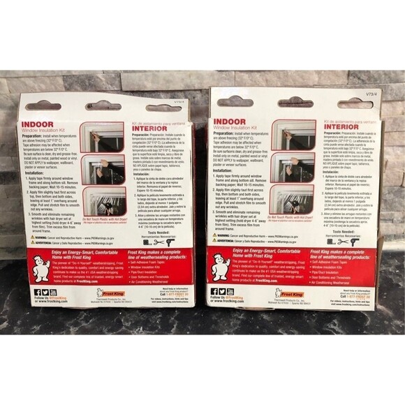 Frost king window insulation shrink kit - 42" x 62" - Picture 2 of 2